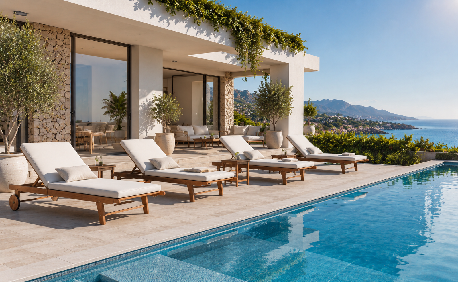 Chaise longue en bois - Mykonos