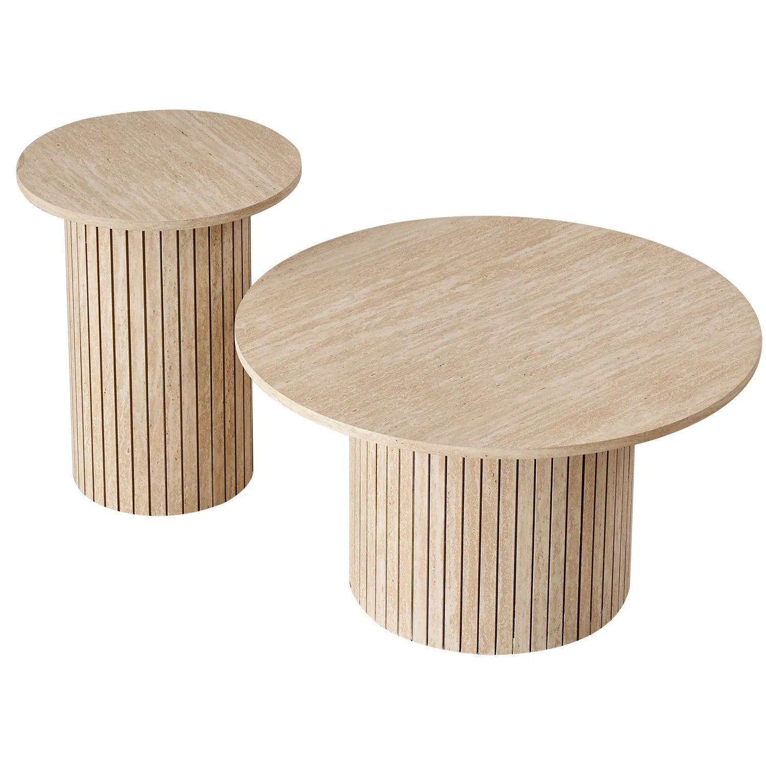 Set of 2 Coffee Table Nesting Neat round Coffee Tables Center Tables Living Room Balcony Orta Sehpa Room 70Cm/40Cm