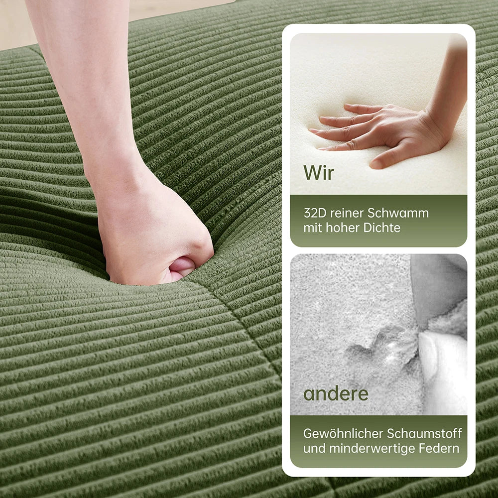 82'' Loveseat Sofa with Curved Armrests and Non-Slip Bottom, High-Elastic Upholstery, Suitable for Living Room, Bedroom