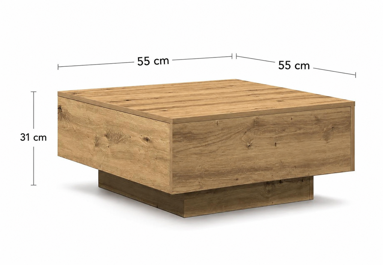 Artiso - Table basse en chêne avec tiroir