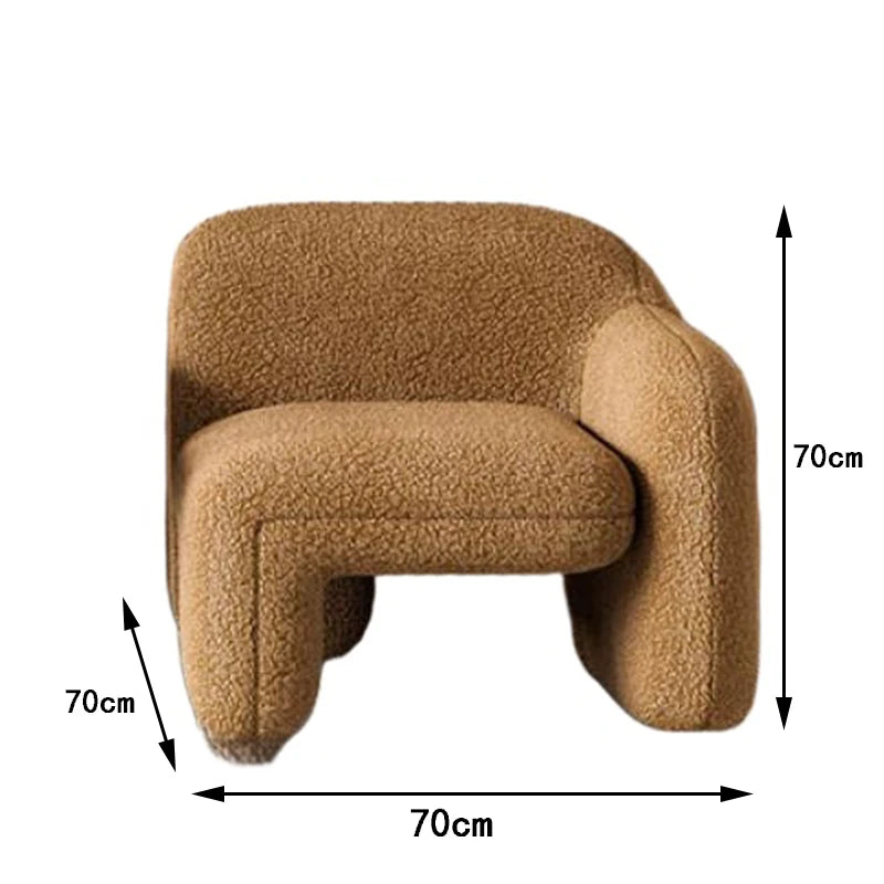 Single Sofa Light Luxury Design Sense Art Modern Living Room Balcony Leisure Area Creative Shaped Guest Table Chair Combination