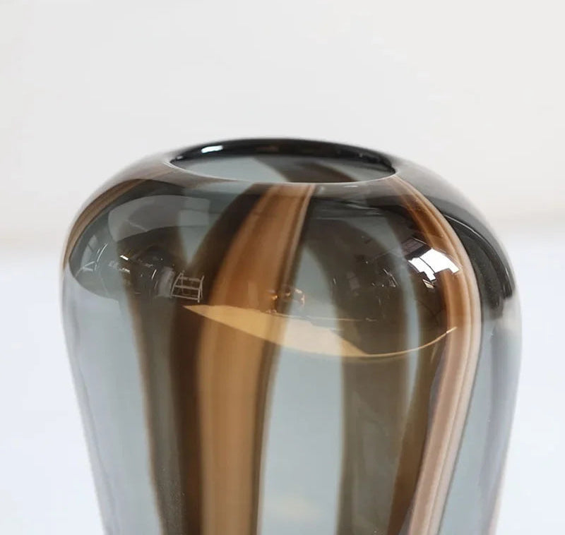 Vileta - Vase en verre strié bicolore