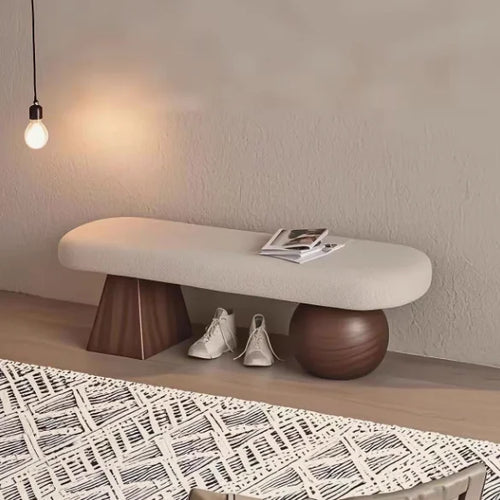 Nordic Shoe Bench Home Entrance Hall Shoe Bench Bedroom Simple Bed End Benches Modern Light Luxury Living Room Leisure Benches