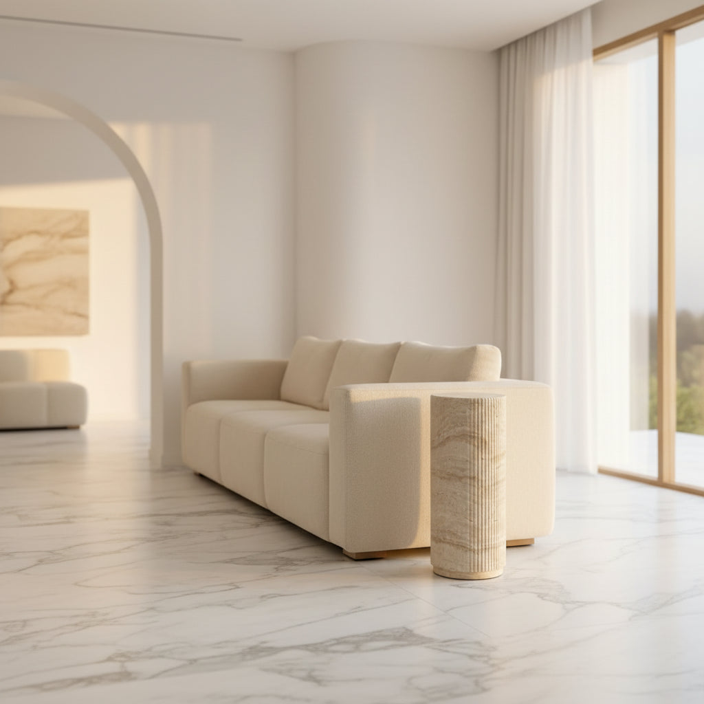 Table d'appoint Romano style colonne romaine, mise en situation