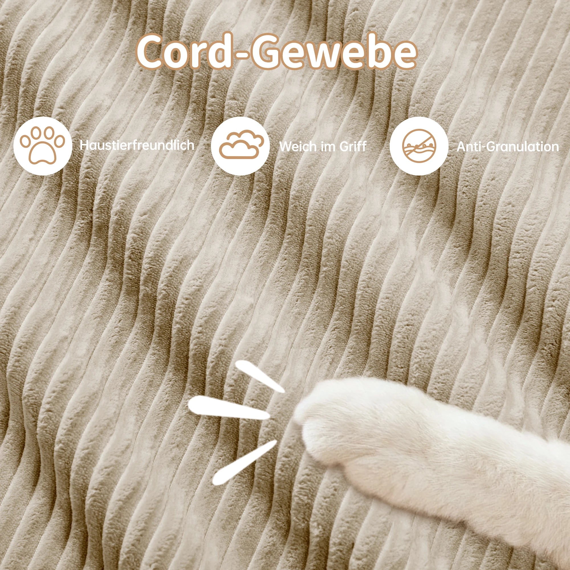 Boneless Corduroy Sofa, Breathable Rope Structure, Ultra Wide Armrests, Anti-Slip Bottom Design, Pet Friendly, Ergonomic Couch