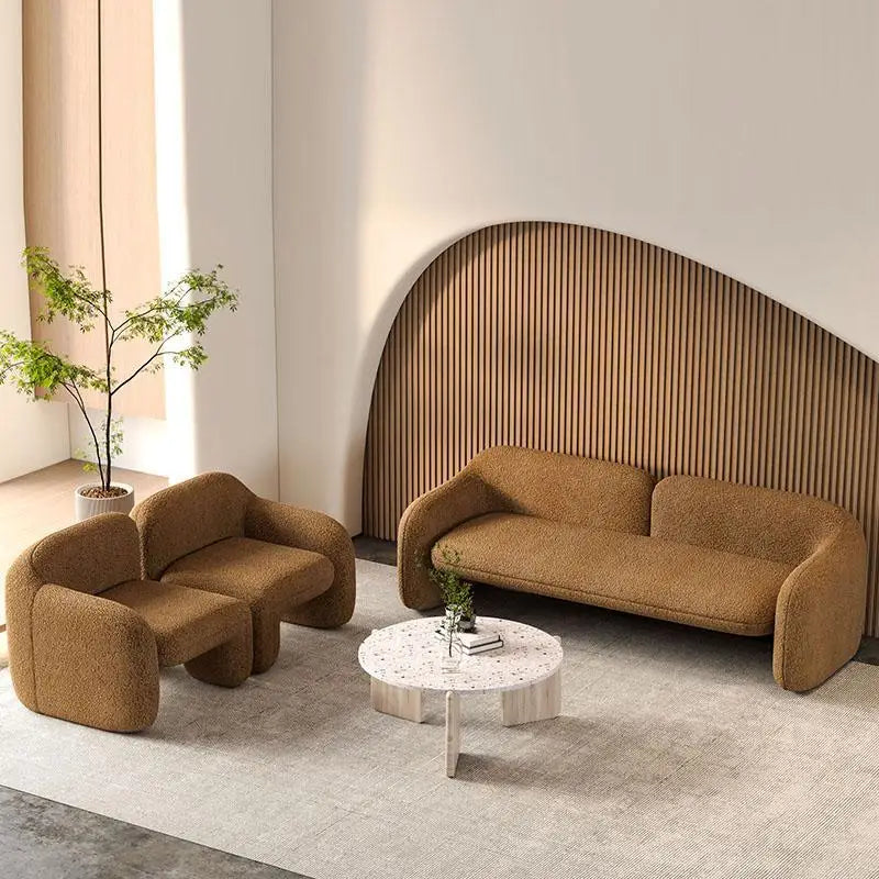 Single Sofa Light Luxury Design Sense Art Modern Living Room Balcony Leisure Area Creative Shaped Guest Table Chair Combination