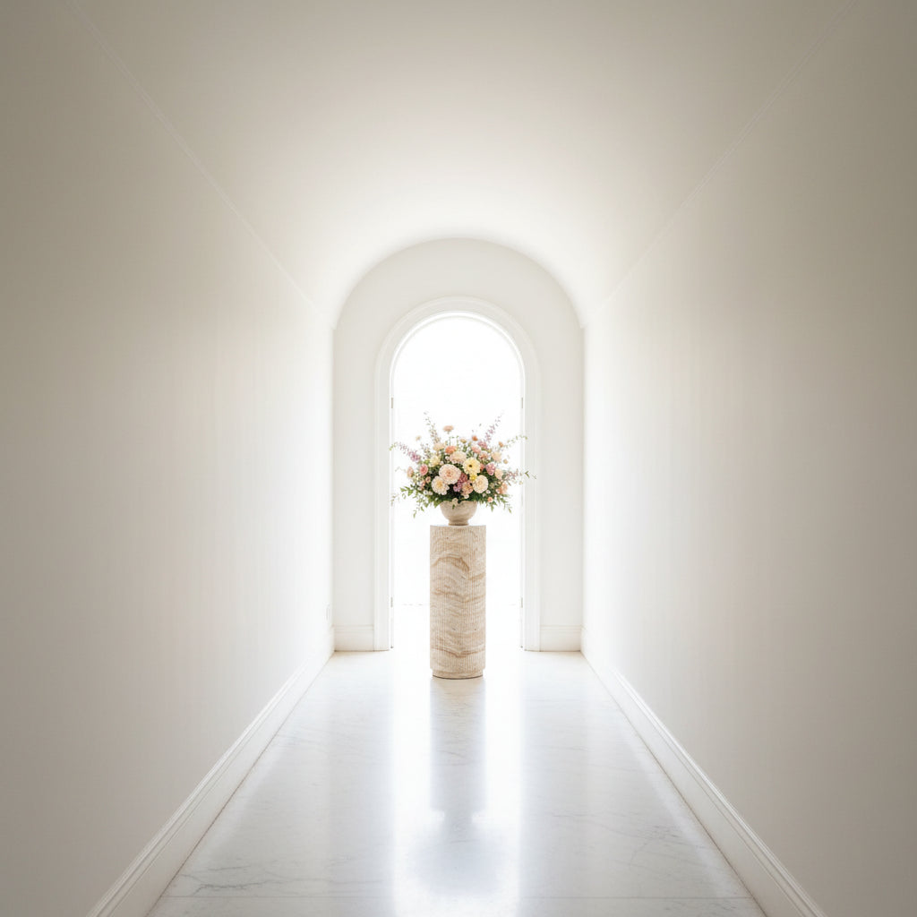 Table d'appoint Romano style colonne romaine, vue de profil
