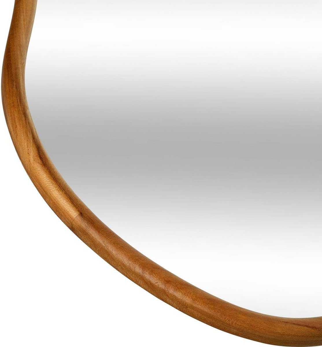 Bëlir, miroir mural organique avec cadre en bois naturel – vue sous un autre angle