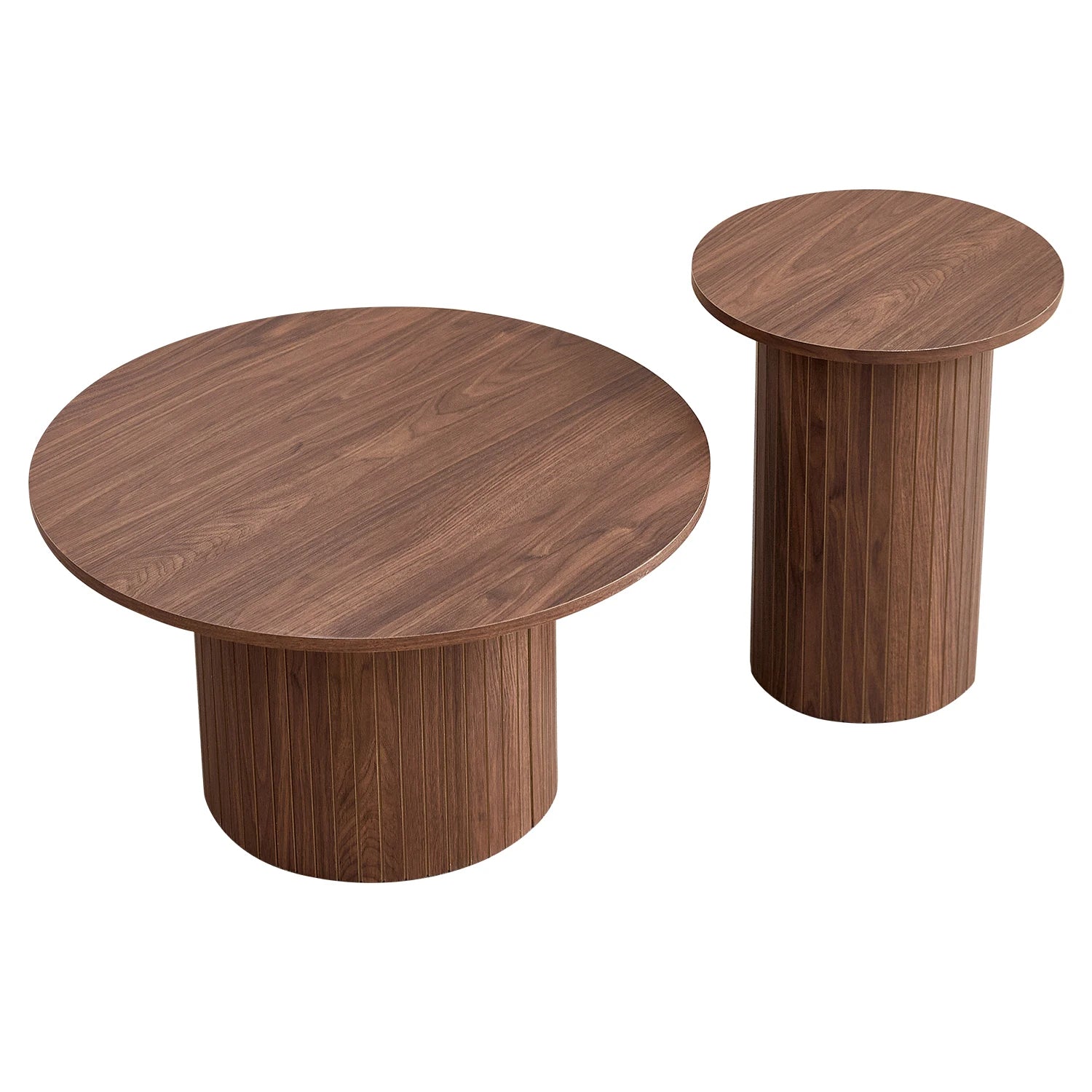 Set of 2 Coffee Table Nesting Neat round Coffee Tables Center Tables Living Room Balcony Orta Sehpa Room 70Cm/40Cm