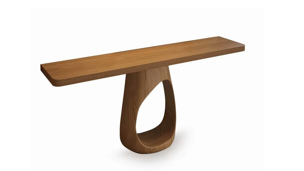 Menolya, console design en bois style Mid-Century – vue sous un autre angle