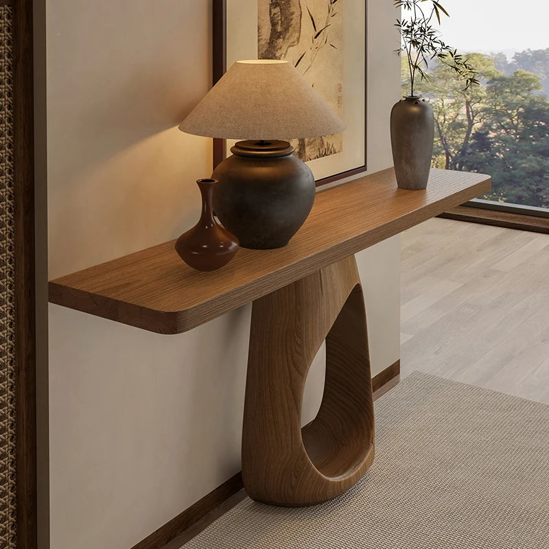 Menolya, console design en bois style Mid-Century – présentation dans un intérieur