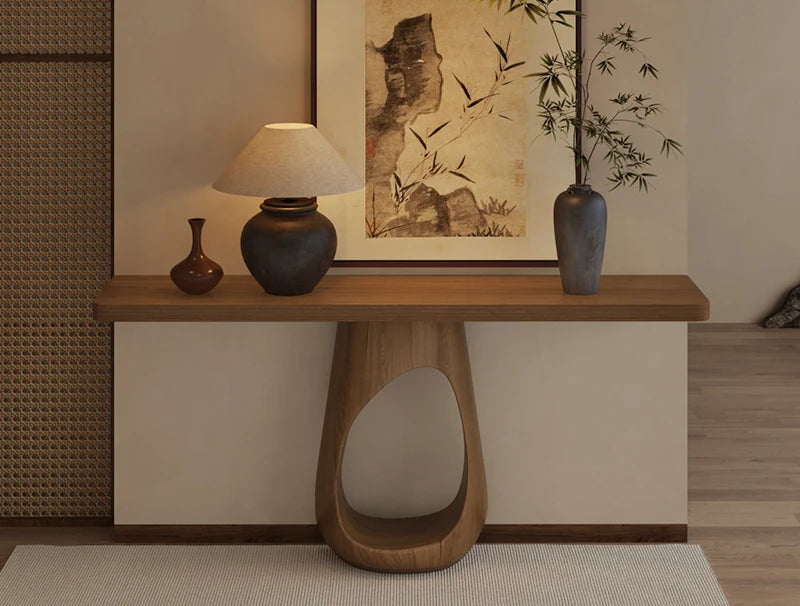 Menolya, console design en bois style Mid-Century – détail du produit