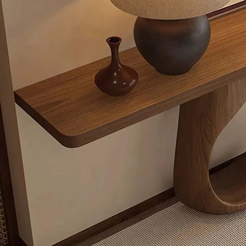 Menolya, console design en bois style Mid-Century – détail de la matière et de la finition