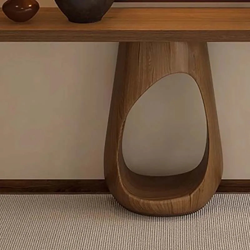 Menolya, console design en bois style Mid-Century – vue des proportions du produit