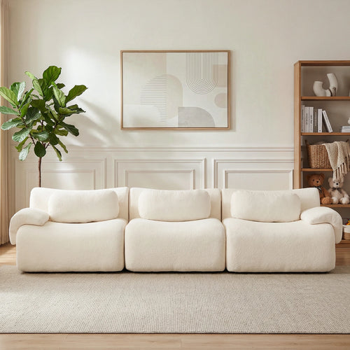 Modulya, canapé modulable trois places en chenille – vue sous un autre angle