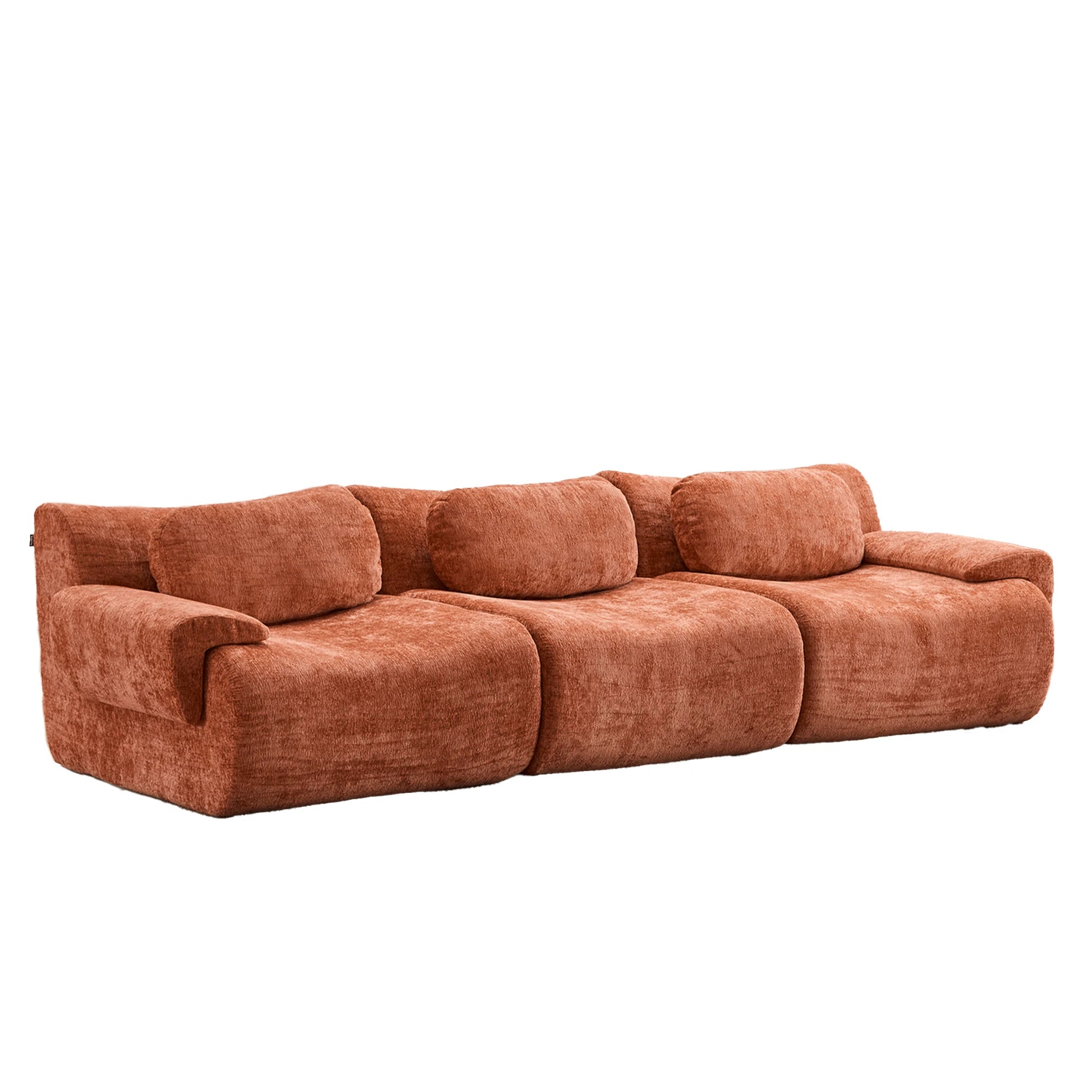 Modulya, canapé modulable trois places en chenille – vue des proportions du produit