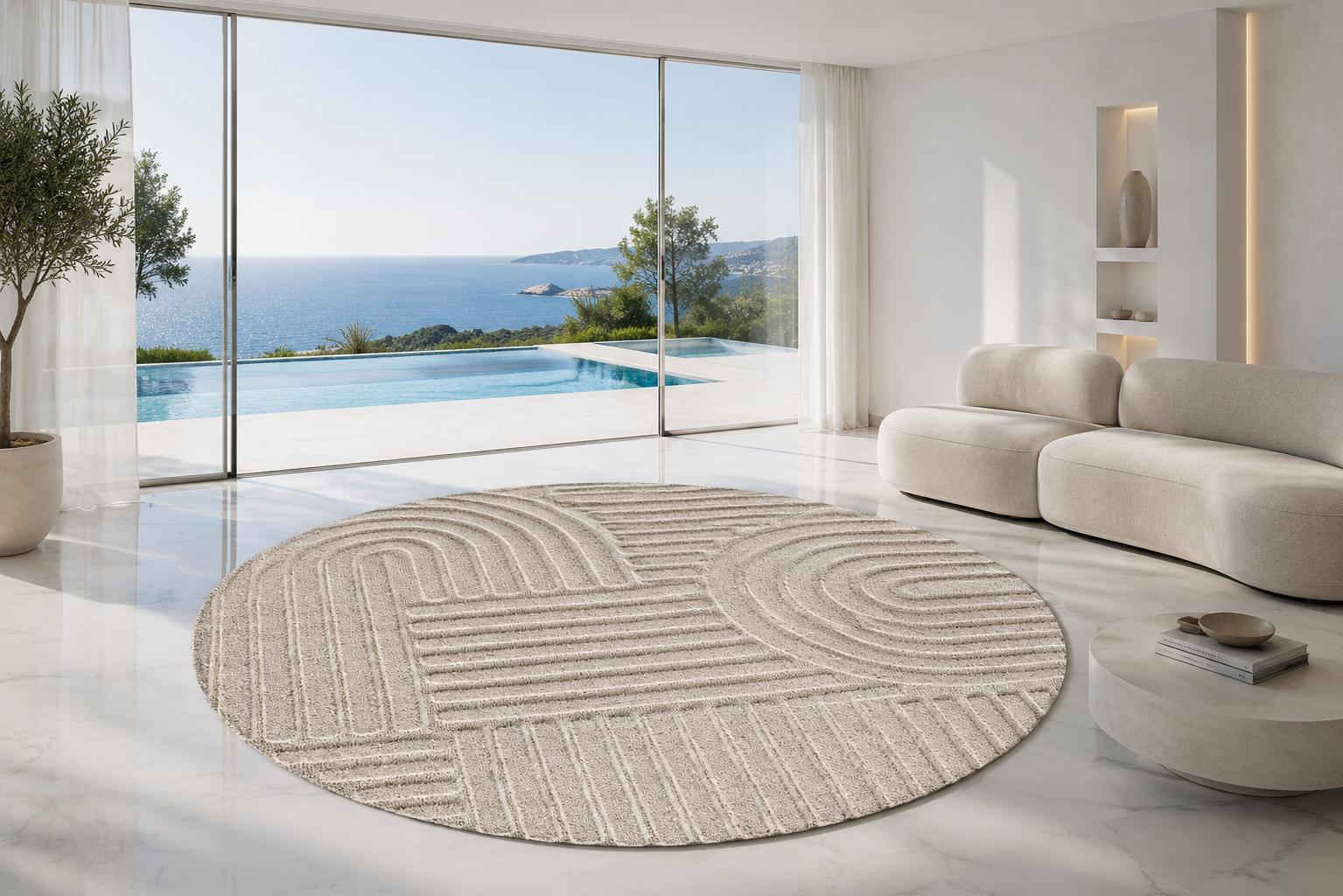 Nervura, tapis camel texturé en relief – vue sous un autre angle
