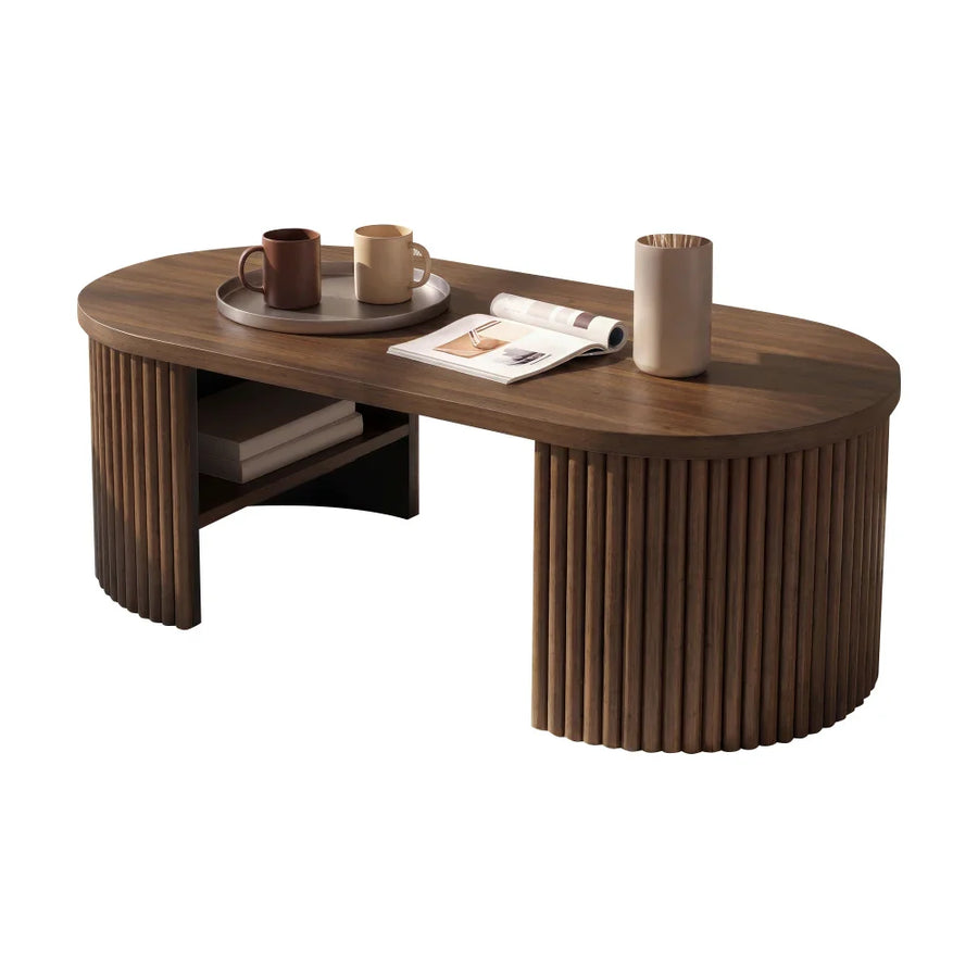 Table basse ovale avec rangement - Ovalo