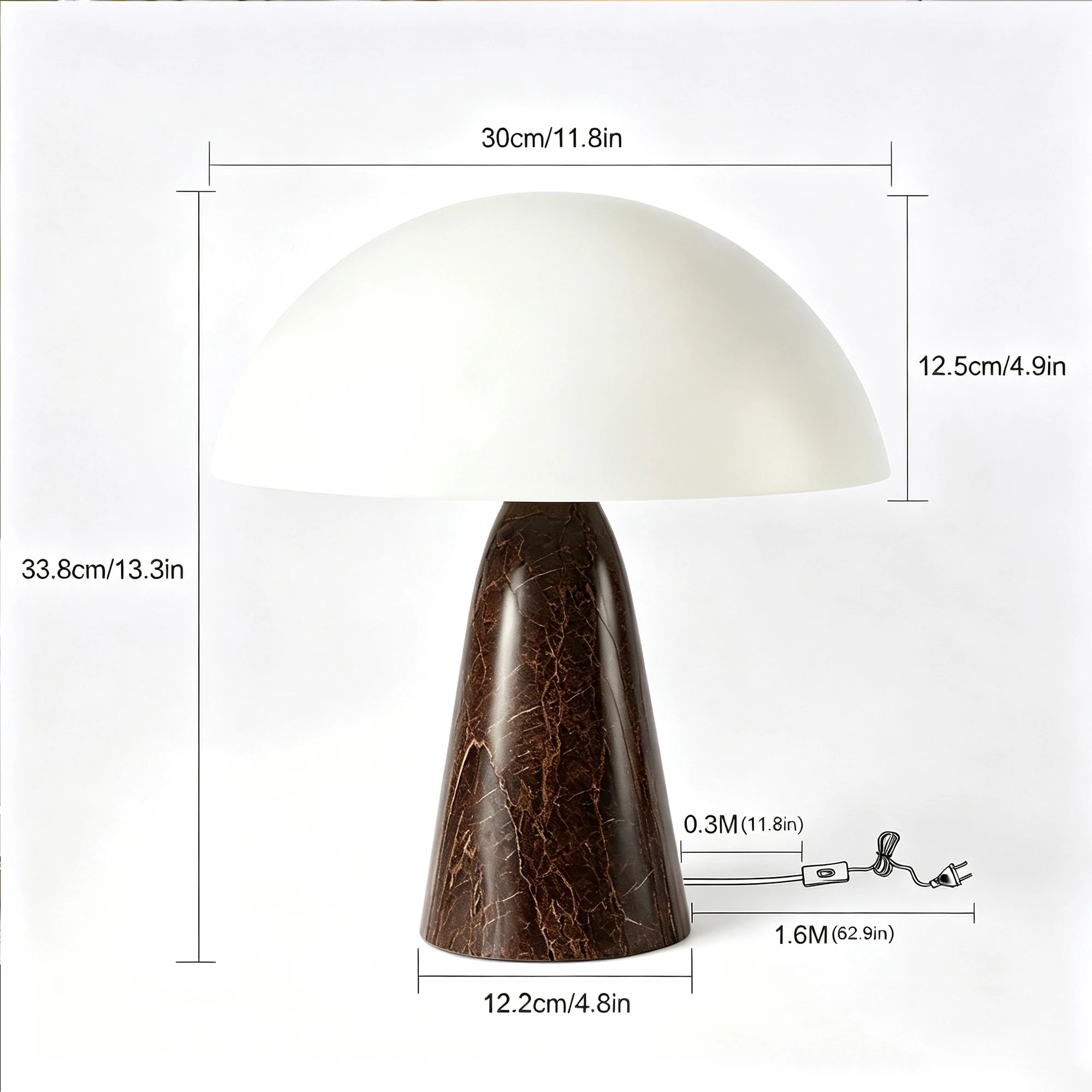 Pichamp, lampe champignon effet marbre – vue d’ensemble