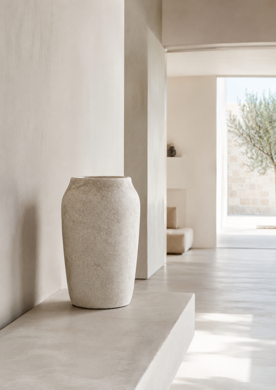 Grand vase rustique en ciment - Rustika